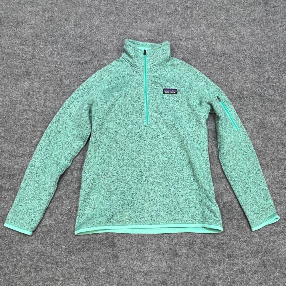 Patagonia Better Sweater Pullover Womens Small Mint Green 1/4 Zip Fleece